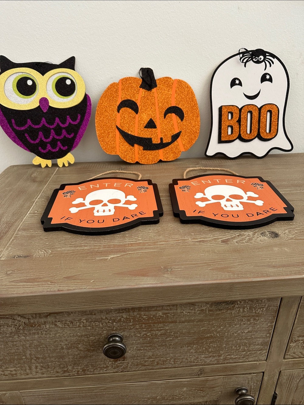 Halloween Door Signs and Wall Decor - Orange, White, Purple, Black